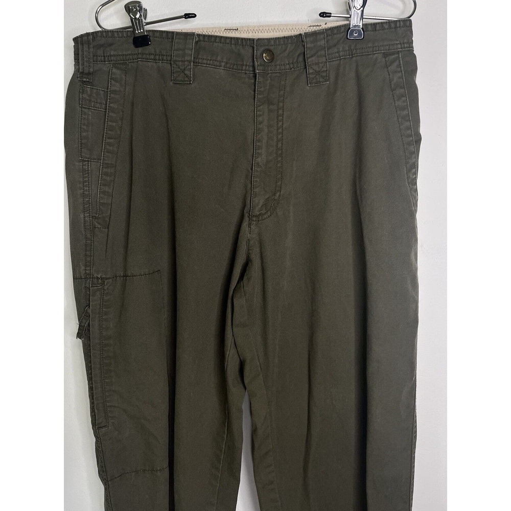Columbia Cargo Pants Work Sz 32 Zipper Side Pockets Army Green - Picture 4 of 9